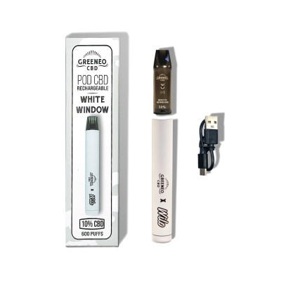 Vape pen CBD 10% White Window | GREENEO sans nicotine